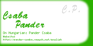 csaba pander business card